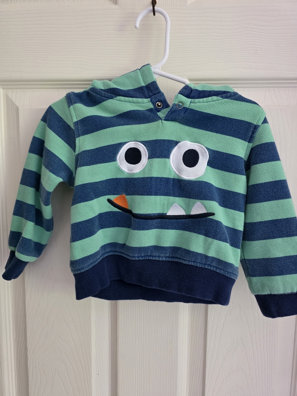 Kids Headquarters Teal & Navy Striped Monster Hoodie
